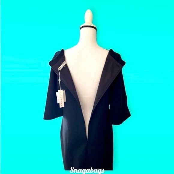 TRINA TURK NWT BLACK SHIFT DRESS OPEN SLEEVES SIZE 8 - Picture 3 of 7